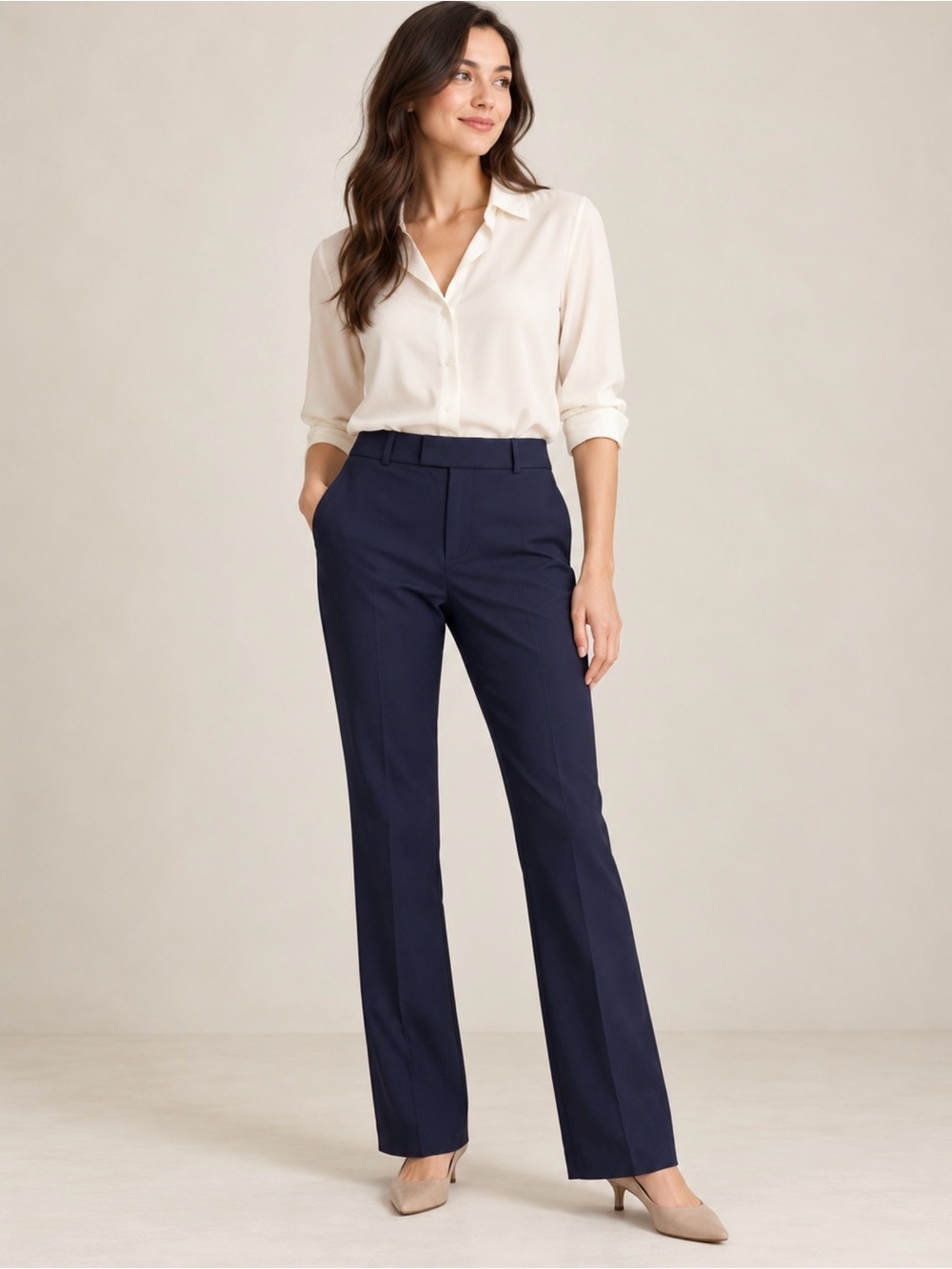 Banana Republic Martin Fit Navy Wool Dress Pants Women’s Size 0
